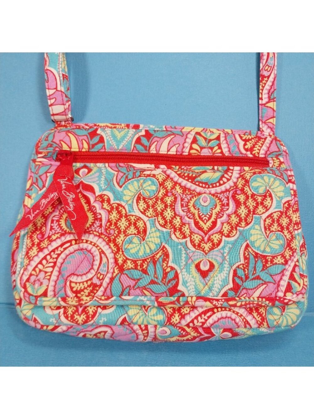 Vera Bradley Paisley in Paradise Crossbody Bag Small Purse Adjustable Strap